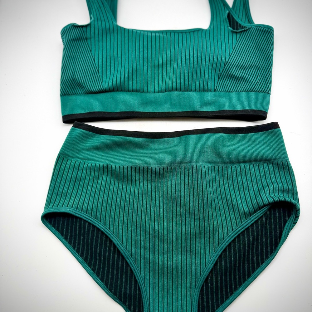 Skatie Emerald Ribbed Bikini Set